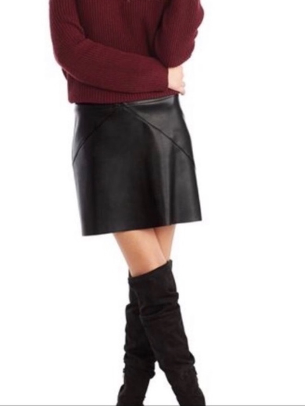 Mud Pie Black Eden Faux Leather Mini Skirt